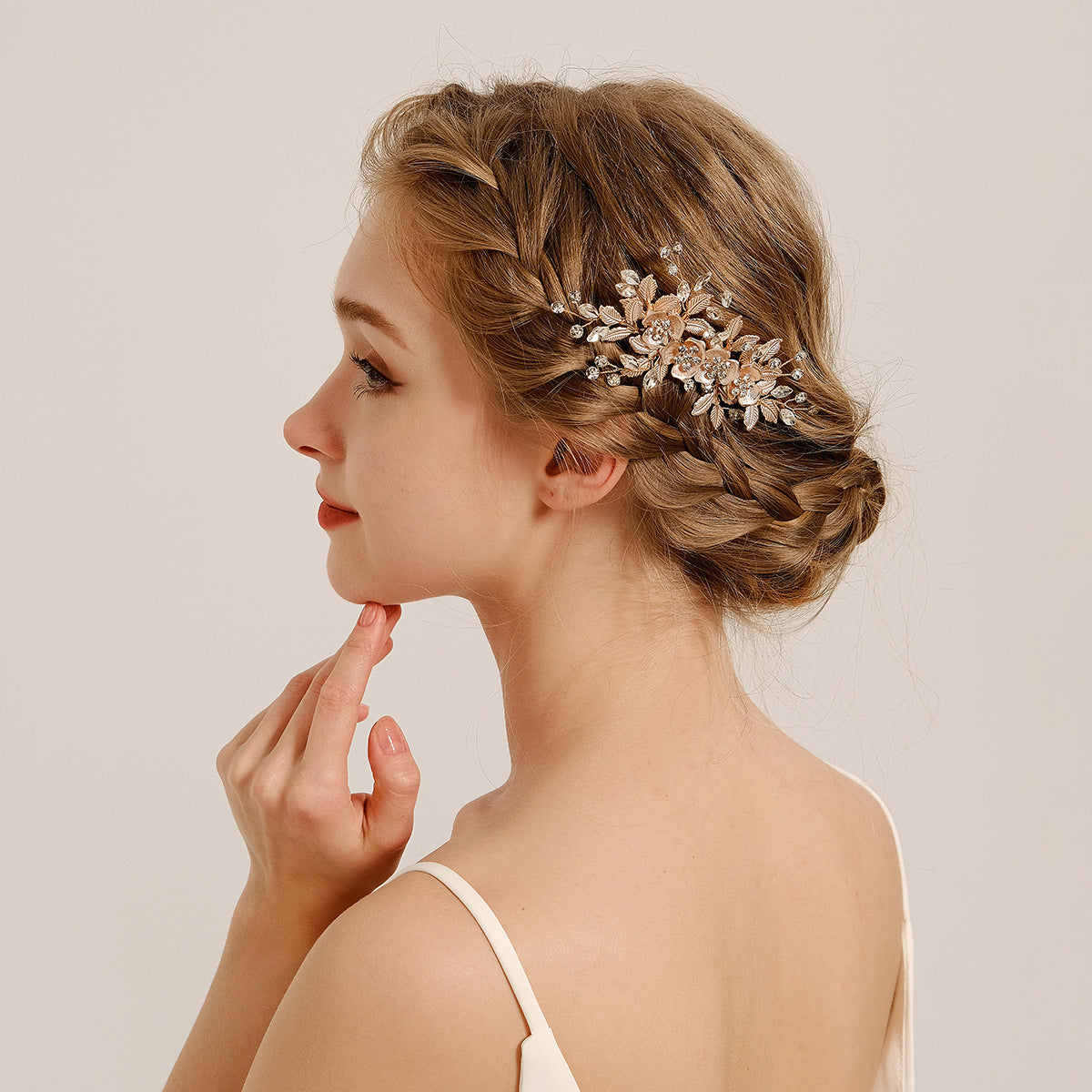 Bridal Headwear Flower Leaf Hair Comb Pin Exquisite hair ornaments Alloy flower Hairpin comb set 566273410210