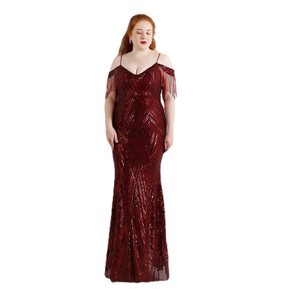 Trumpet-Mermaid Floor Length Sequins Evening Dress 646432156638