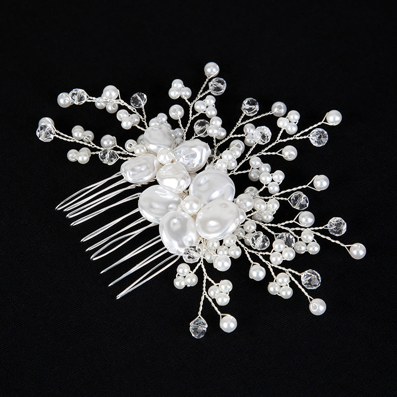 White Pearl Bride Combs 3  pieces 671252216580