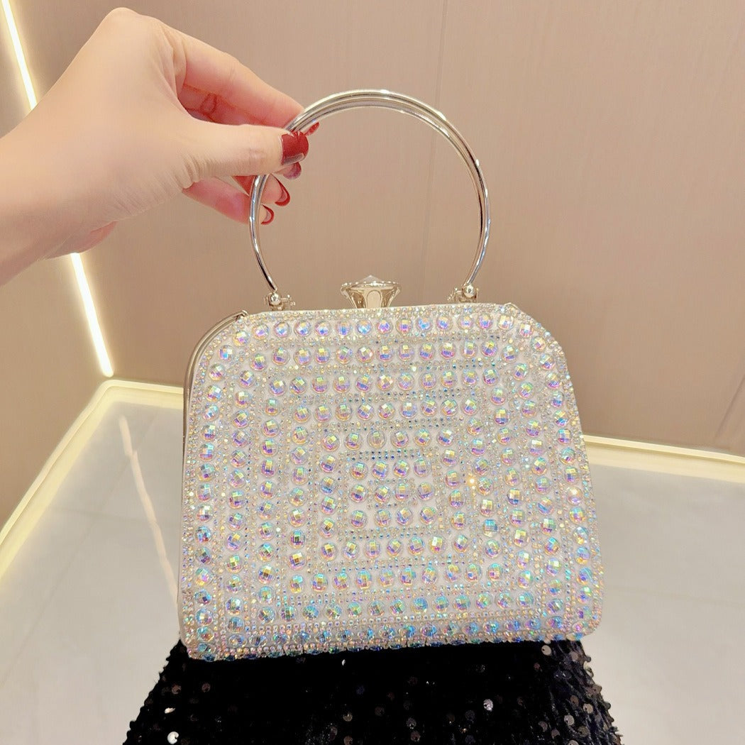 Diamond-set clutch bag Women's Party Bag Rhinestone Tote Delicate diagonal dinner bag 763988820276