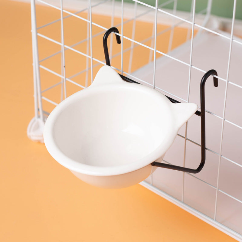 Hanging ceramic cat bowl Drinking bowl anti-upset fixed hanging cage 719925463826