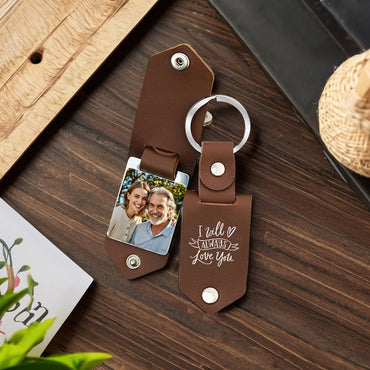 DIY printed leather aluminum key chain PU leather creative gift 837230735708