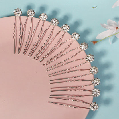 Rhinestone hairpin Light luxury deluxe bridal hairpin for women Hairpin accessory Sun flower hairpin set 768734557147