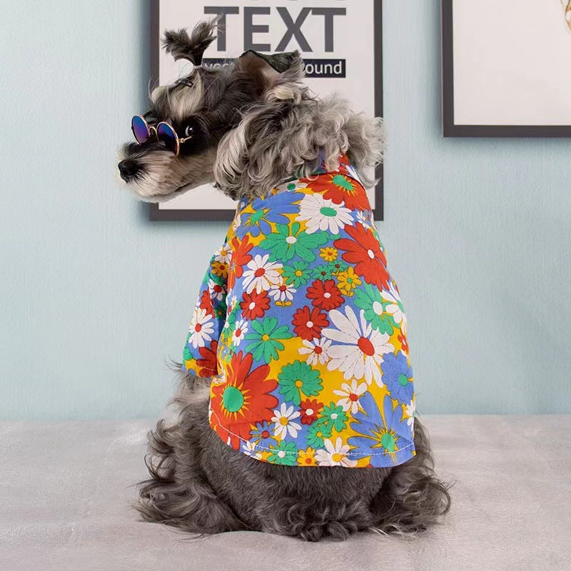 Puppy flower shirt Teddy base pet supplies 782385874060