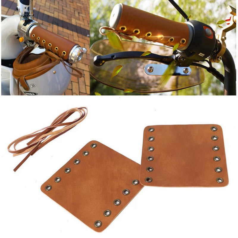 Vintage leather bike handle covers adjustable mountain bike accessories 717121092258