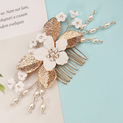 Bridal headwear Hairpin comb Wedding party wedding photo hairpin white polymer clay flower hair comb  768293185702