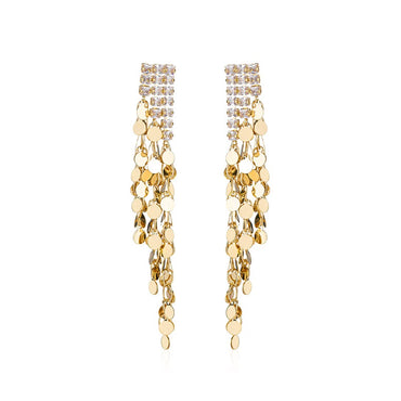 Long gold fringe earrings 738515284210