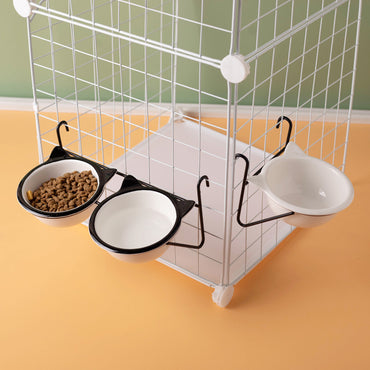 Hanging ceramic cat bowl Drinking bowl anti-upset fixed hanging cage 719925463826