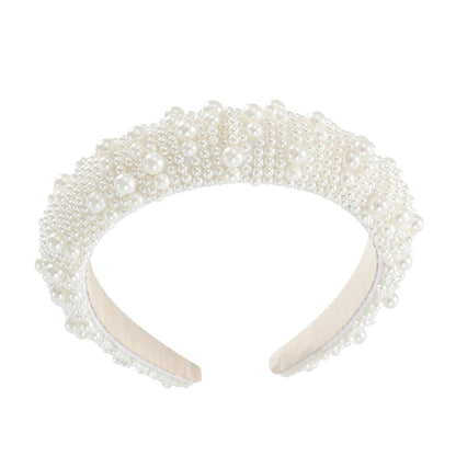 High-end white pearl cute princess headband 739617757642