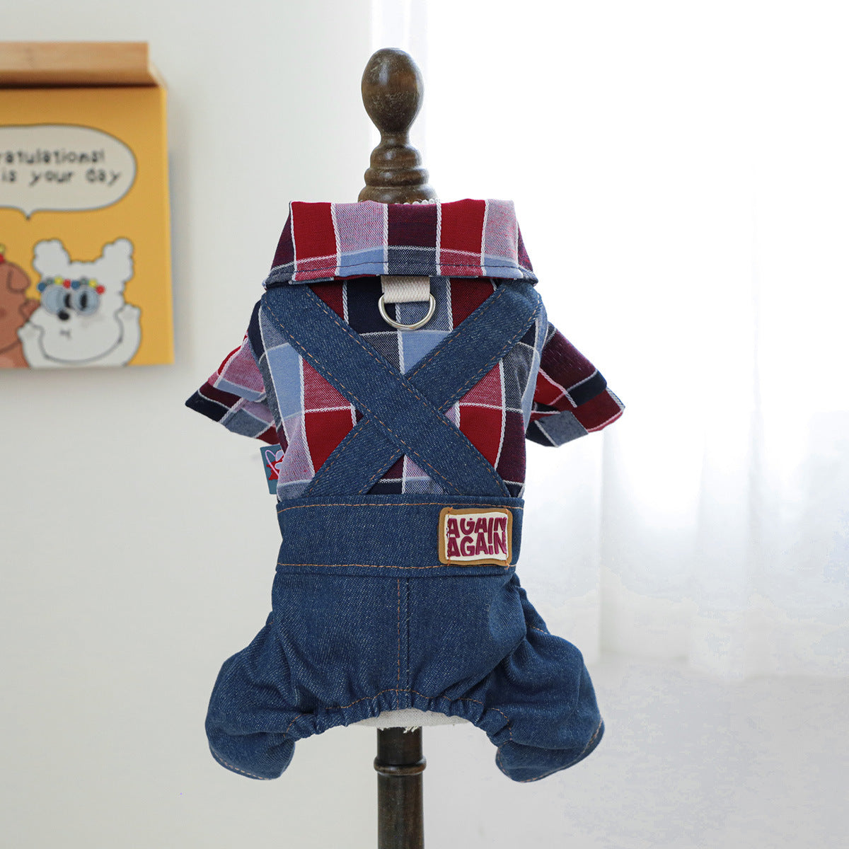 Pet Clothing Dog Cat clothing Handsome cowboy rider overalls 815972395405