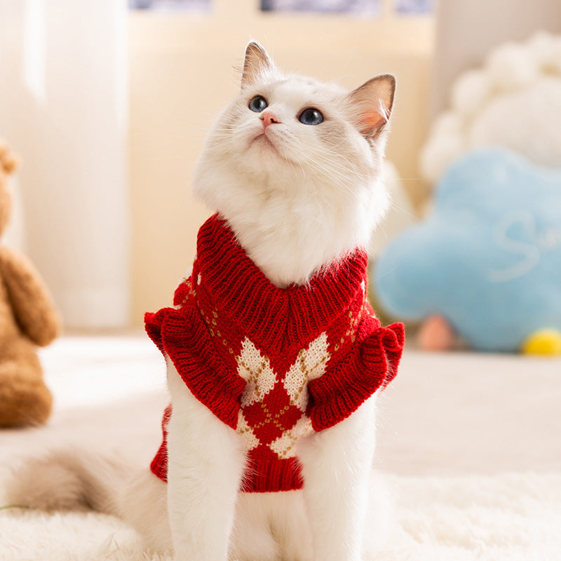 Winter pet clothing sweater thickened to keep warm 851190882336