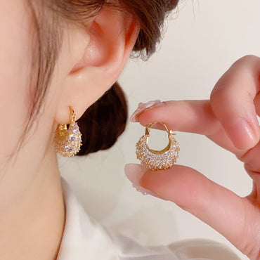 Micro-encrusted zircon bag earrings 693037597905