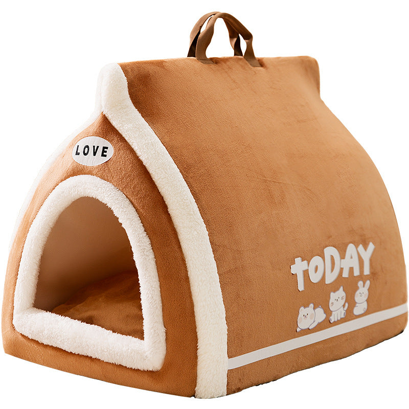 Autumn and winter open semi-enclosed pet bed pet supplies  821354977515