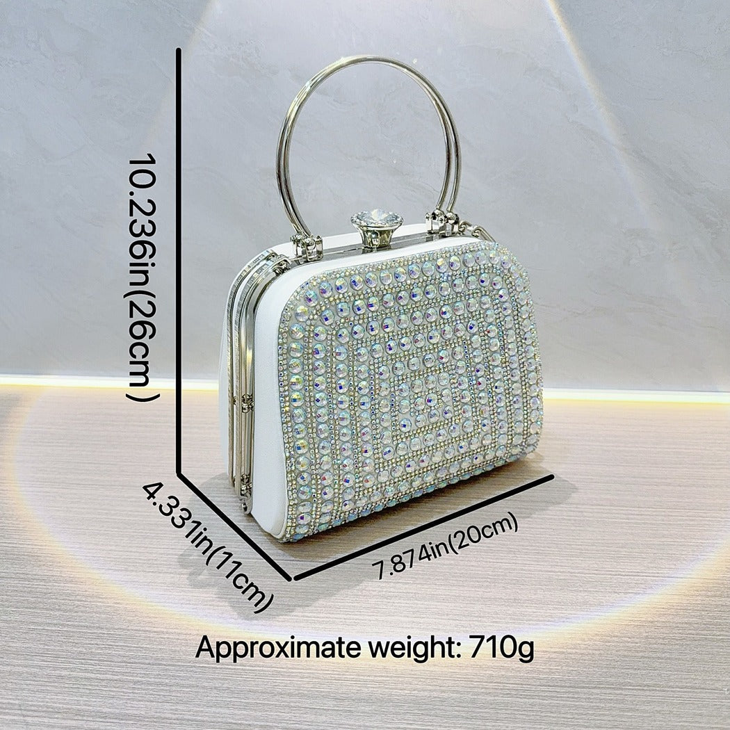 Diamond-set clutch bag Women's Party Bag Rhinestone Tote Delicate diagonal dinner bag 763988820276