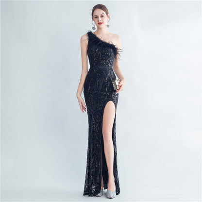 Trumpet-Mermaid Floor Length Sequins Evening Dress 732575208183