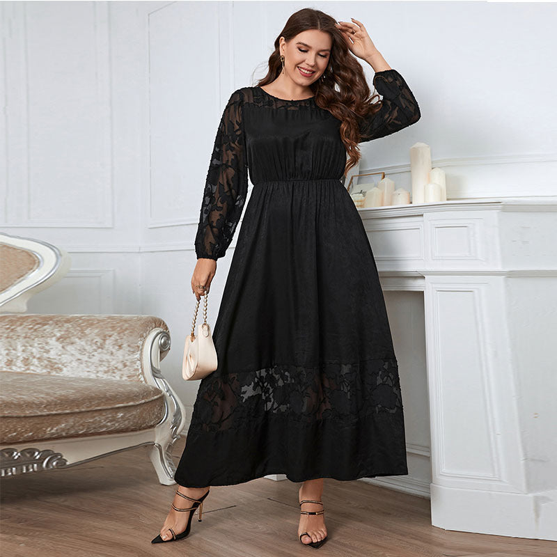 A-Line Ankle Length Lace Dress 683689364893