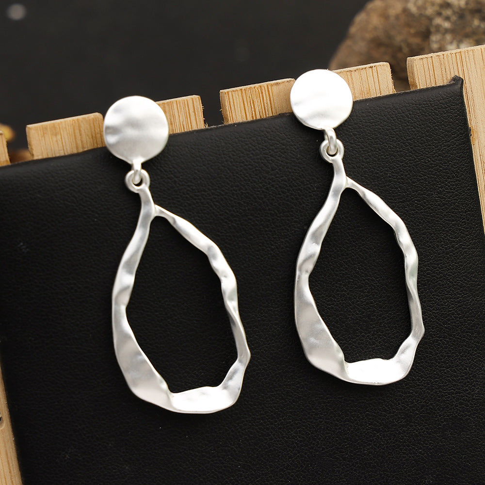 Drop shape striking surface stylish simple atmospheric earrings 676473740910