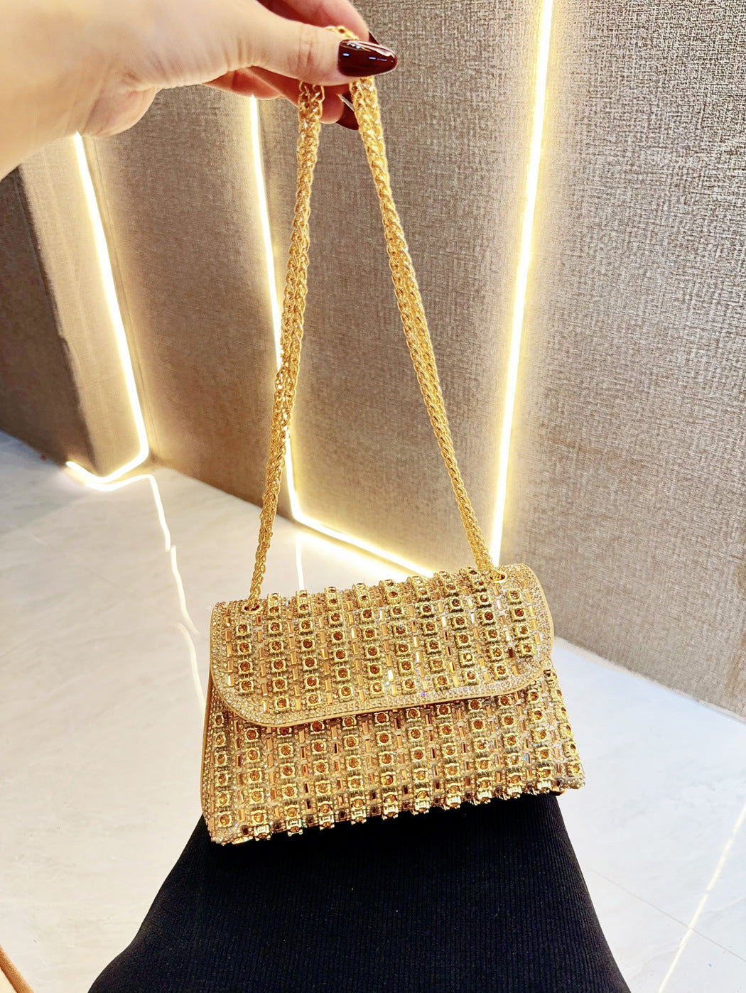 Vintage underarm bag Stylish rhinestone small bag Shoulder Bag Crossbody dinner bag 777753447631