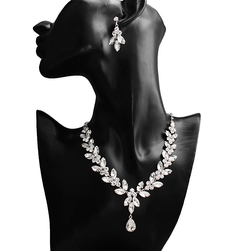 Bridal Accessories Exquisite Wedding accessories Luxury rhinestone necklace earrings 763389834646