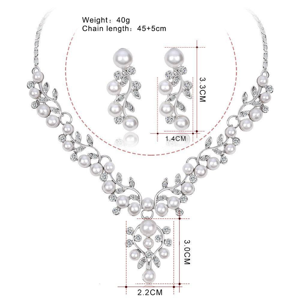 Bride necklace Earrings two-piece rhinestone Bride set Necklace Wedding jewelry Wedding jewelry set 563237845915