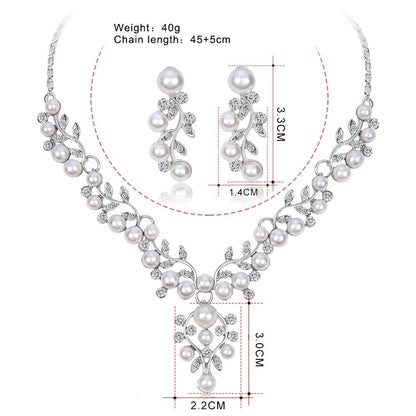 Bride necklace Earrings two-piece rhinestone Bride set Necklace Wedding jewelry Wedding jewelry set 563237845915