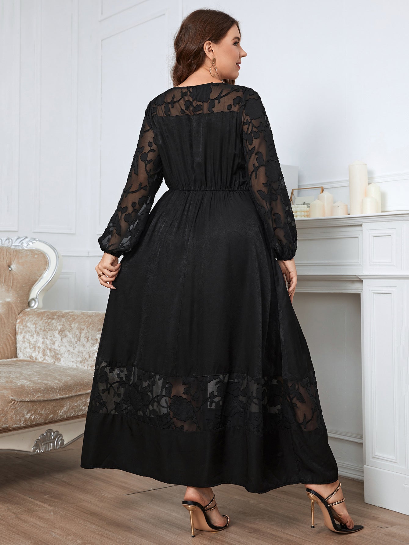 A-Line Ankle Length Lace Dress 683689364893