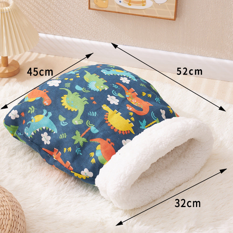 Winter warm enclosed cat bed Cat sleeping bag pet supplies 847107730999