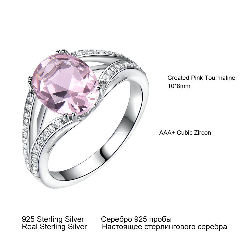 Colored treasure ring set with pink diamond ring 671505210226