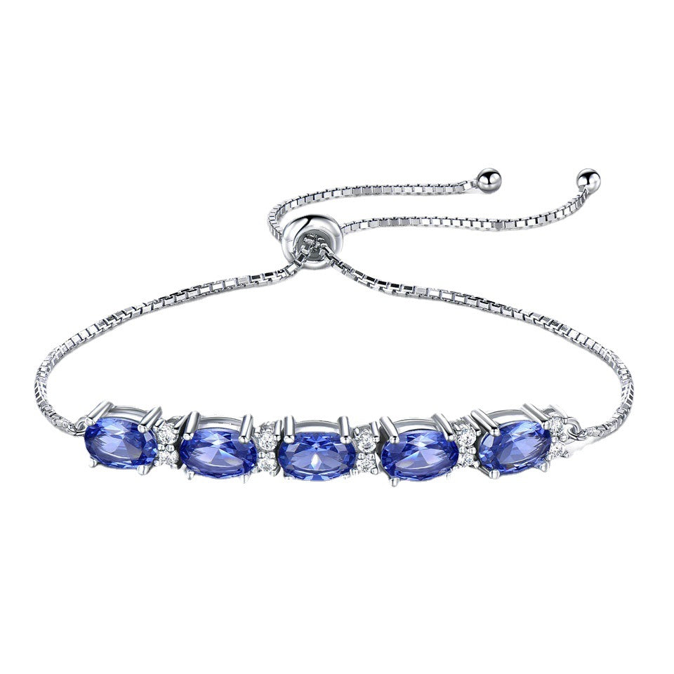 Sterling silver blue Topaz bracelet 615447747239