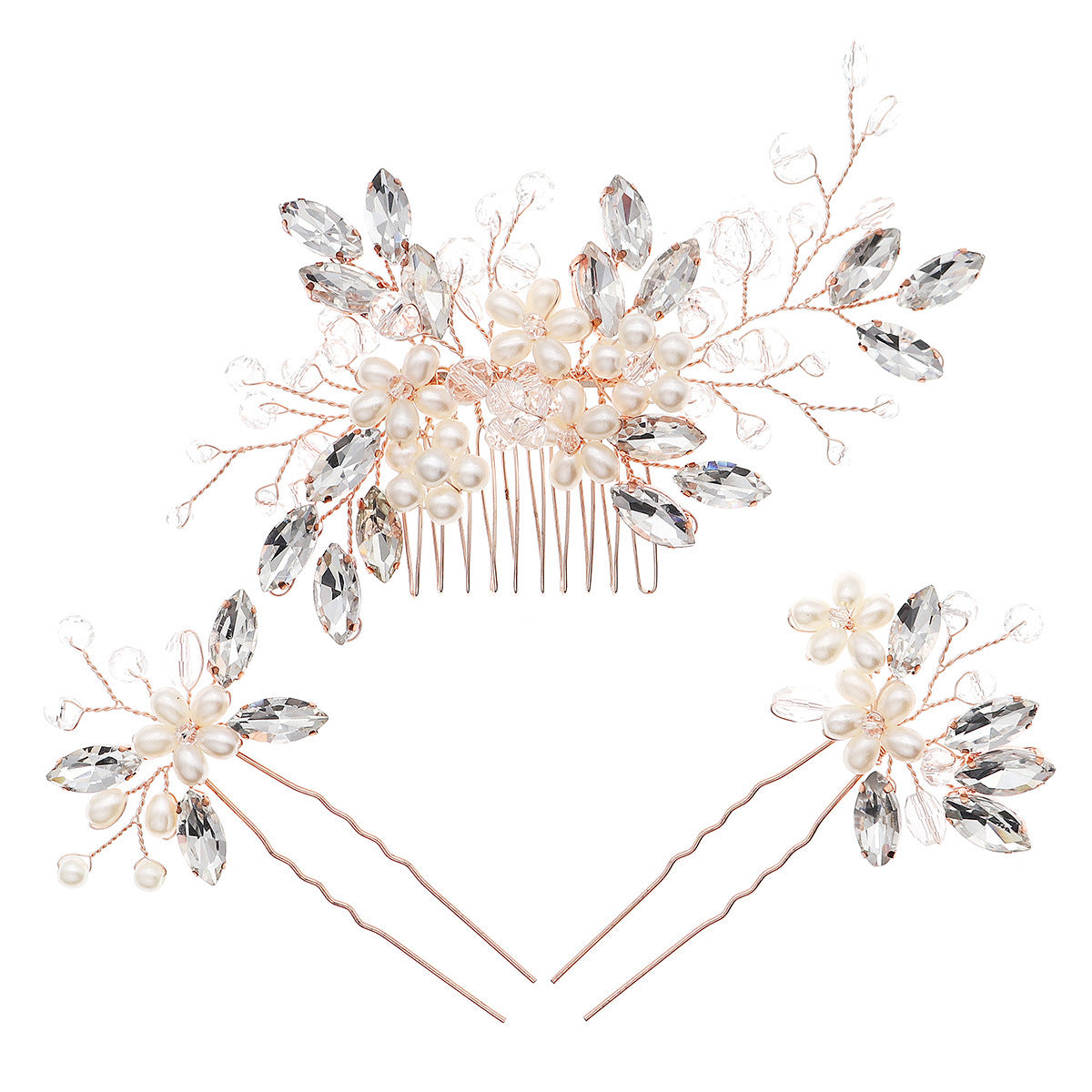 Wedding Hair Comb Pearl Forest Bride Hair Accessories  Set of 3 734482274608