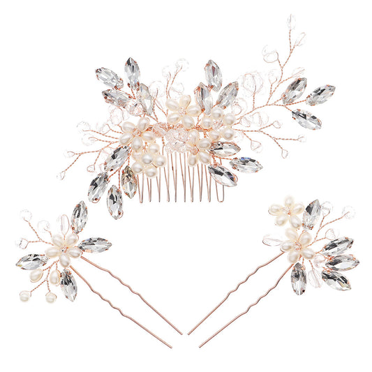 Wedding Hair Comb Pearl Forest Bride Hair Accessories ，Set of 3 734482274608