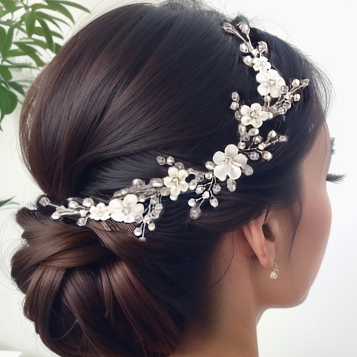 Bridal headwear European and American polymer clay flower crystal hair band hair accessories 685512271854