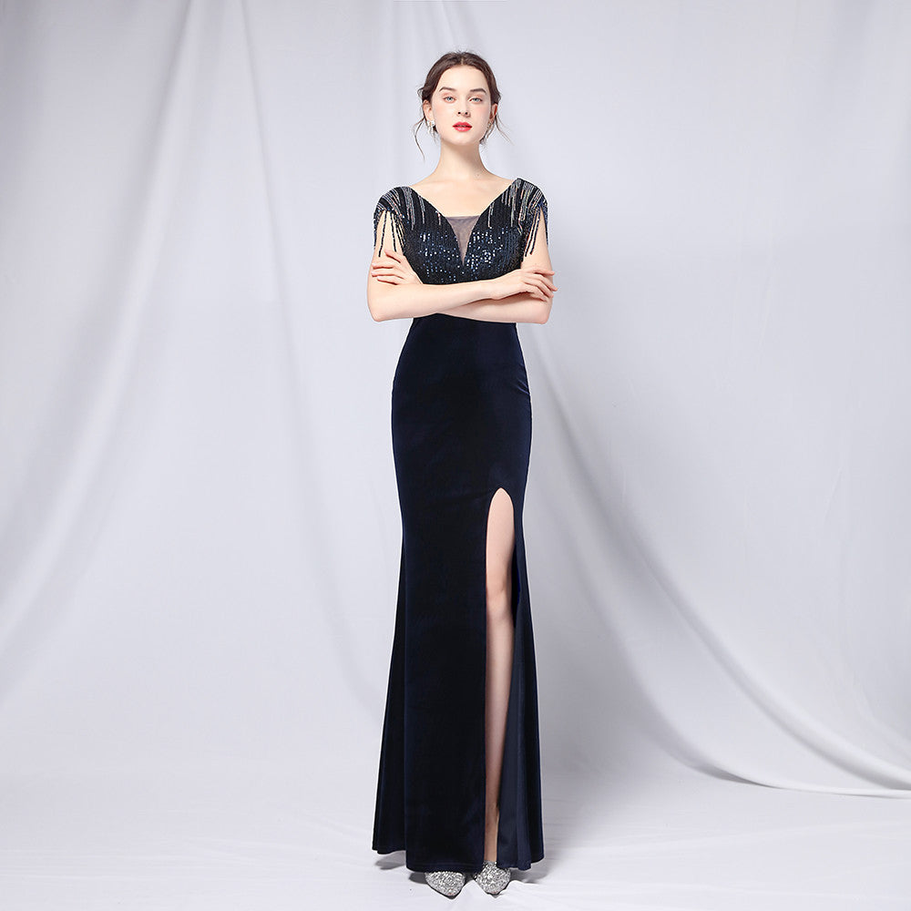 Trumpet-Mermaid Floor Length Satin Occasion Dress 656843357593