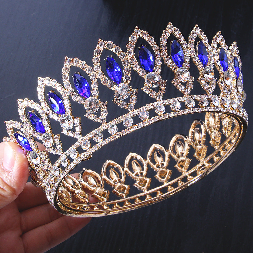Full diamond Baroque round bridal tiara Crown accessories Alloy headband round tiara 723179819813