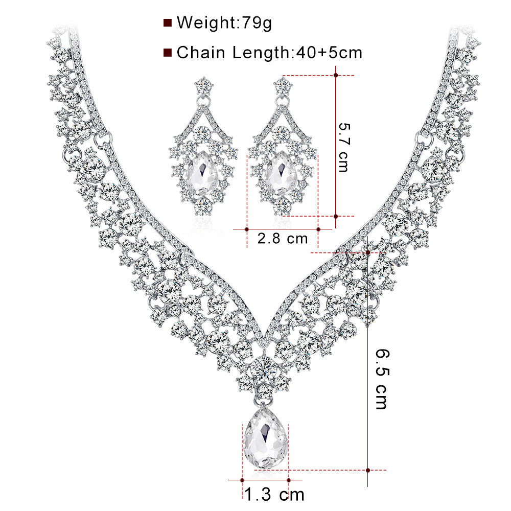 Bridal jewelry set Crystal Diamond set Wedding party jewelry set 652558044776