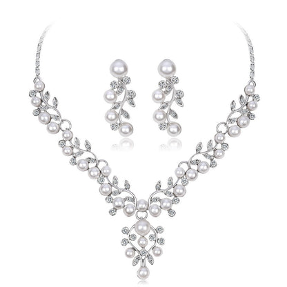 Bride necklace Earrings two-piece rhinestone Bride set Necklace Wedding jewelry Wedding jewelry set 563237845915