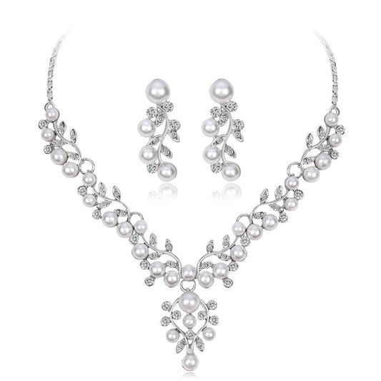 Bride necklace Earrings two-piece rhinestone Bride set Necklace Wedding jewelry Wedding jewelry set 563237845915