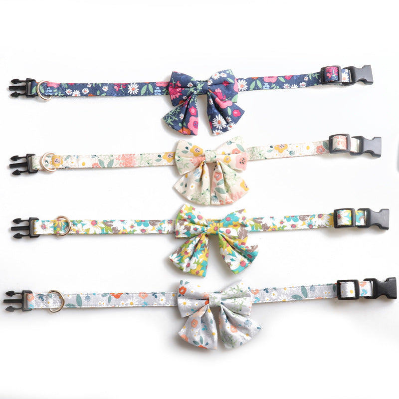 Floral bow skirt dog collar 652042201776