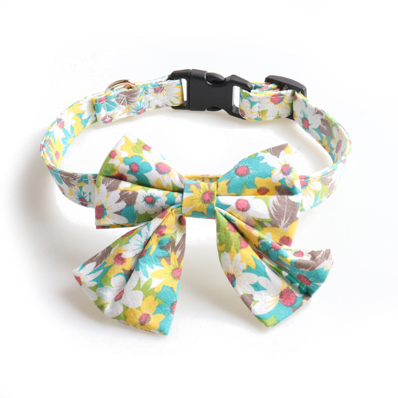 Floral bow skirt dog collar 652042201776