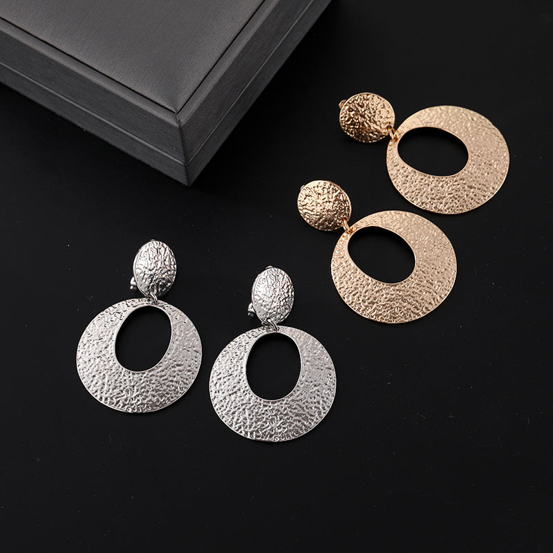 Ring percussion face clip earrings Fashion everything trend earrings 757829913295