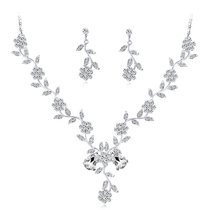 Bridal necklace set Fashion everything with diamond necklace pendant jewelry set 574692733881