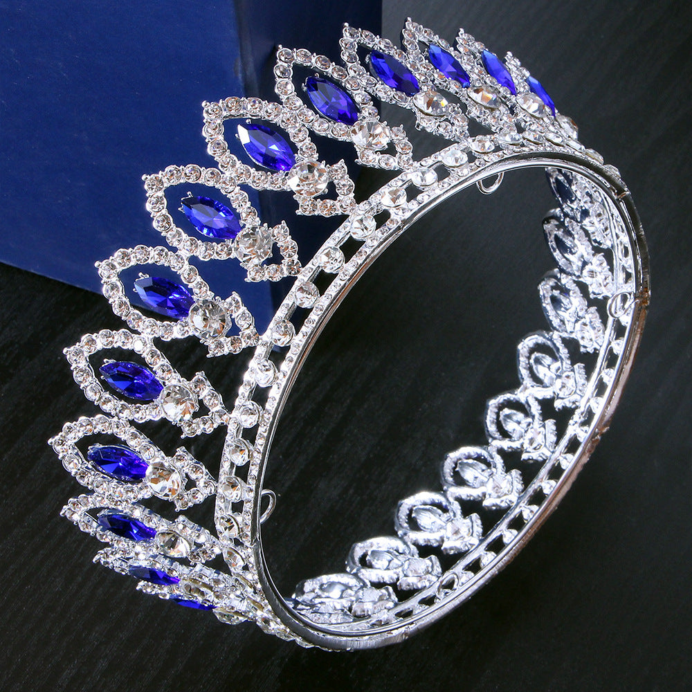 Full diamond Baroque round bridal tiara Crown accessories Alloy headband round tiara 723179819813