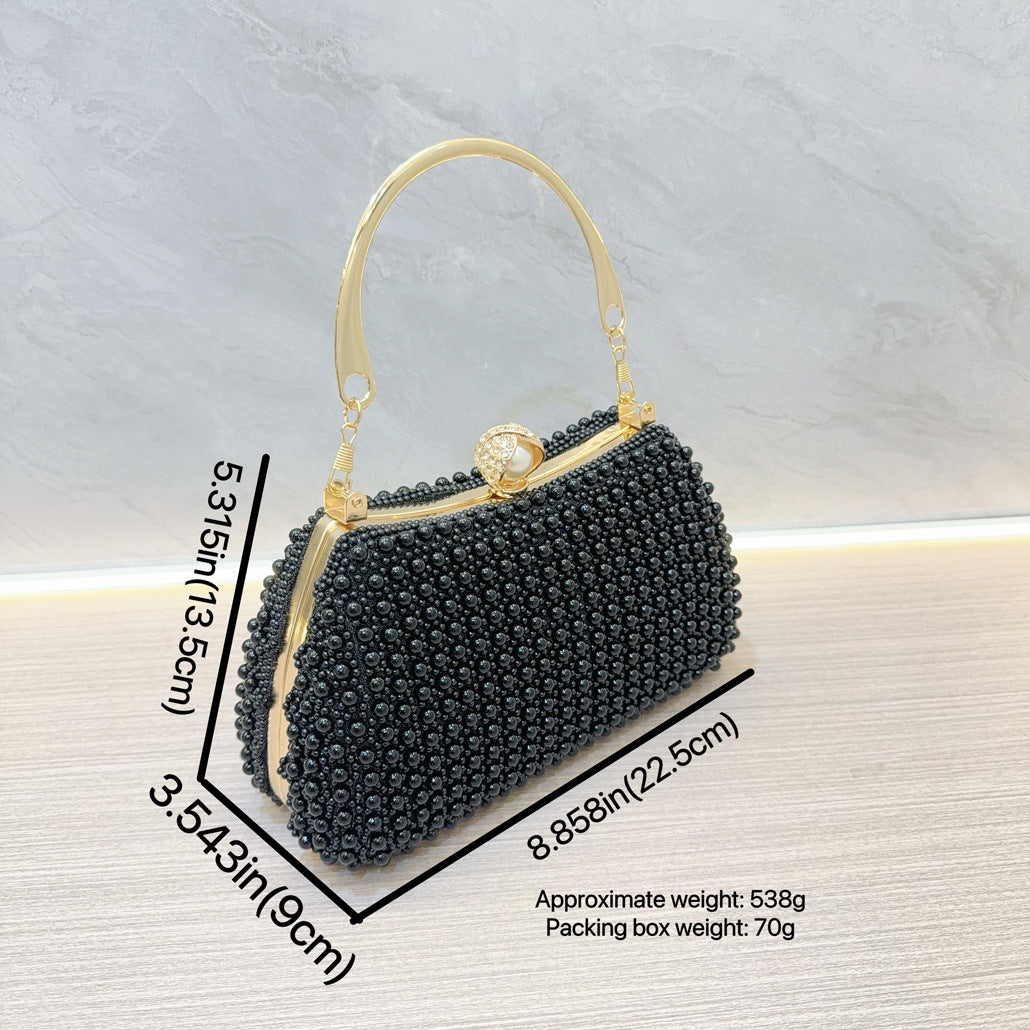 Pearl Tote Party Dress Party bag Evening bag Diagonal dinner bag 758596864368