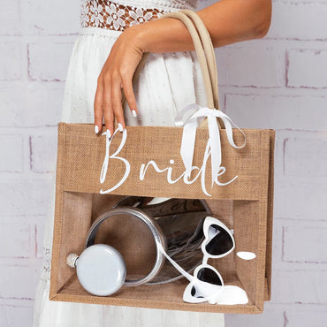 Printed lettering Bride Beach wedding decoration honeymoon trip ribbon makeup bag bridal gift 787520922805