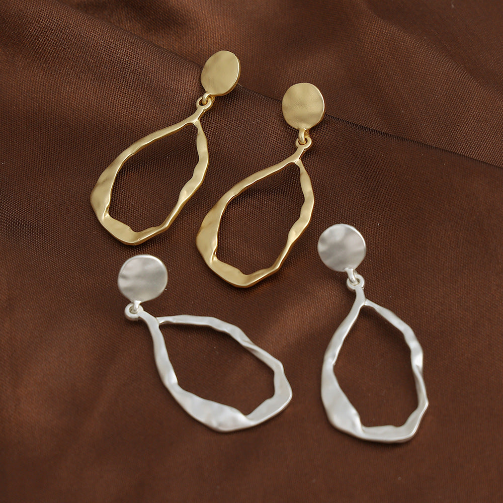 Drop shape striking surface stylish simple atmospheric earrings 676473740910