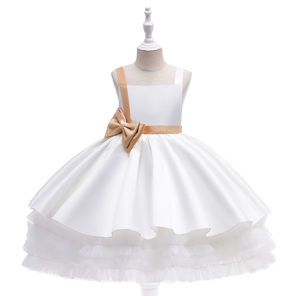 A-Line Mini Satin Flower Girl Dress 682558338968