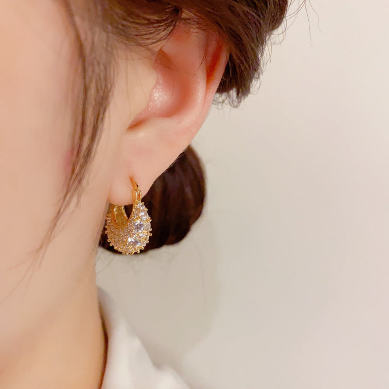 Micro-encrusted zircon bag earrings 693037597905