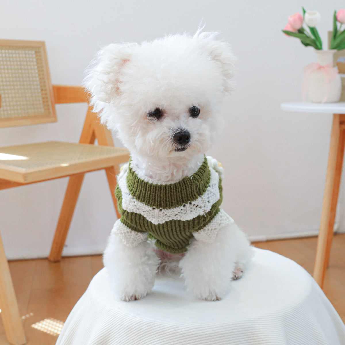 Autumn and winter dog flower sweaters pet cat clothing 650873775915