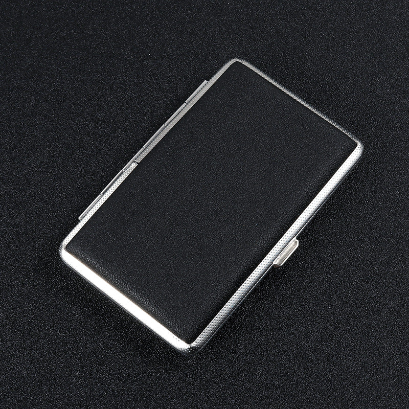 Ultra-thin portable men's leather creative metal high-grade leather cigarette case 775270864915