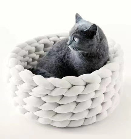 Hand-woven pet cat nest with cored cotton wool thread 651699753076